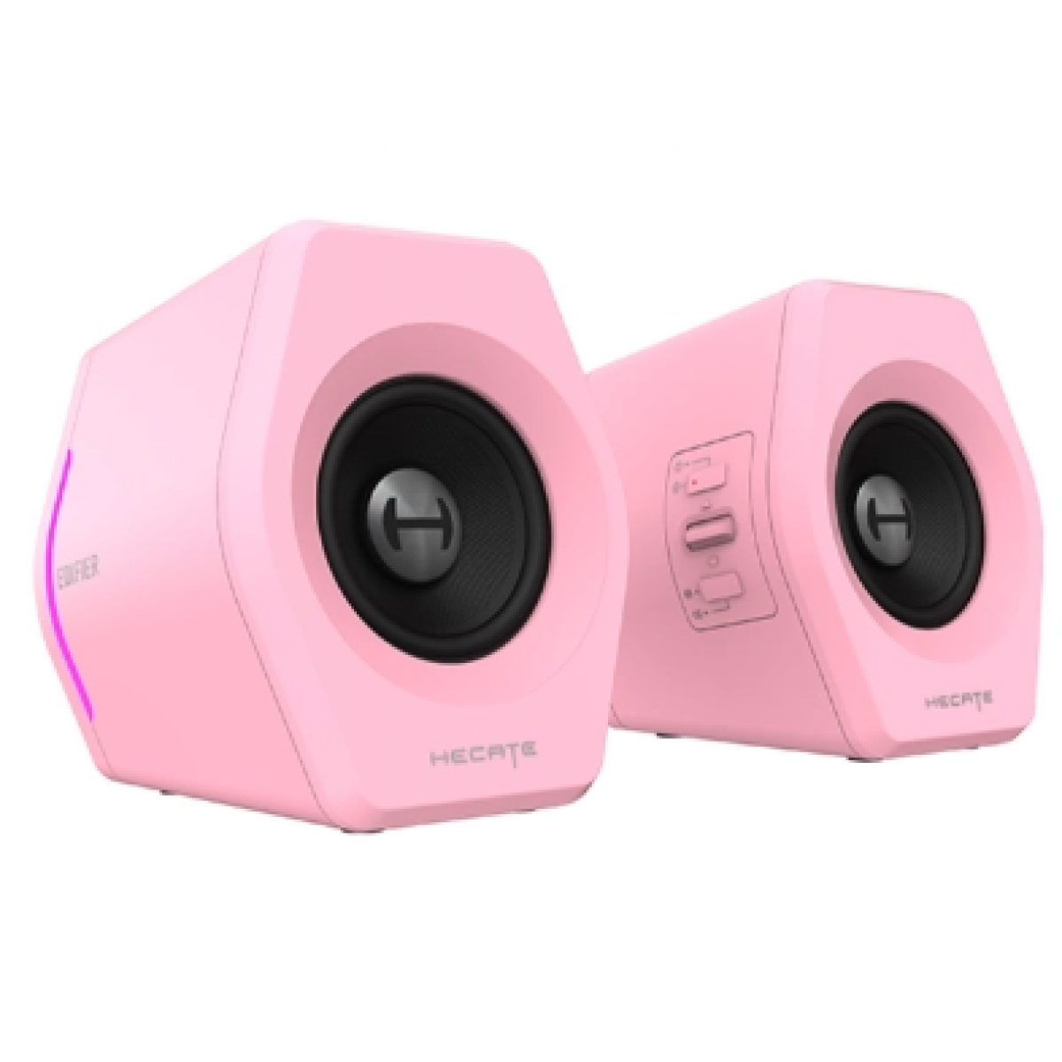 Edifier G2000 電腦多媒體家用桌上型音響 (粉紅色): 多種音效模式、動態RGB燈效、多樣連接